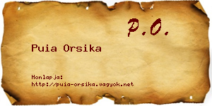 Puia Orsika névjegykártya